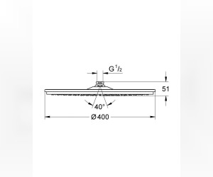 Верхний душ Grohe Rainshower 28778000, 40х40 см, 1 режим струи, без держателя