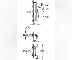 Термостат Grohe Grohtherm 800 34566001 (34566000) для душа с душевым гарнитуром