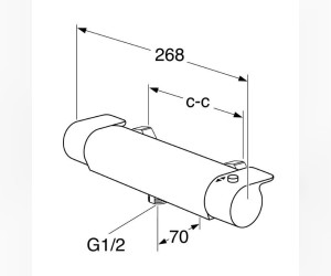 Смеситель Gustavsberg Estetic GB41218304 41 для душа, термостатический, нижнее подключение, цвет белый