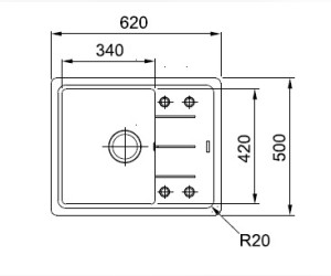 Мойка Franke BASIS BFG 611 C, 114.0280.845, гранит, установка сверху, оборачиваемая, цвет графит, 62*50 см