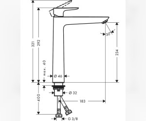 Смеситель Hansgrohe Talis 71717670 для раковины, черный матовый
