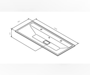 Раковина Am.Pm Inspire 2.0 M50AWPX1201WG искусственный мрамор, 120 см, с переливом