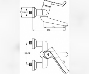 Смеситель Ideal Standard Ceraplus Sequential настенный для раковины, хром, B8314AA