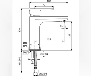 Смеситель Ideal Standard Cerafine для раковины, черный матовый, BC554XG