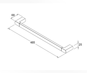Полотенцедержатель Gustavsberg Square GB41103901 53 45 см, черный матовый