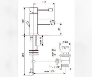 Смеситель для биде Emmevi Eden 71004CR, хром