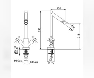 Смеситель Bandini Giob 2 44720050 для кухни (447720050/447920050)