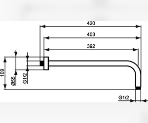 Держатель настенный Ideal Standard Idealrain, B9445AA, 40 см