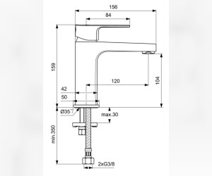 Смеситель Ideal Standard Cerafine Model D Grande для раковины, хром, BC553AA
