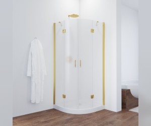 Душевой Уголок Vegas Glass AFS, 100 x 100 x 190 см, профиль золото, стекло сатин