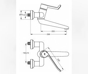 Смеситель Ideal Standard Ceraplus Sequential настенный для раковины, хром, B8317AA