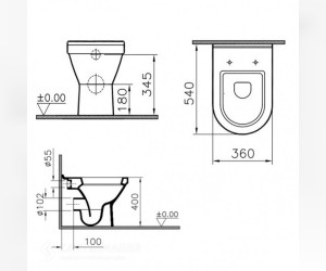 Приставной унитаз Vitra S50 5323B003-0075