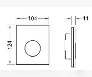 Панель TECE Loop Urinal 9 242 654, черное стекло, белая клавиша