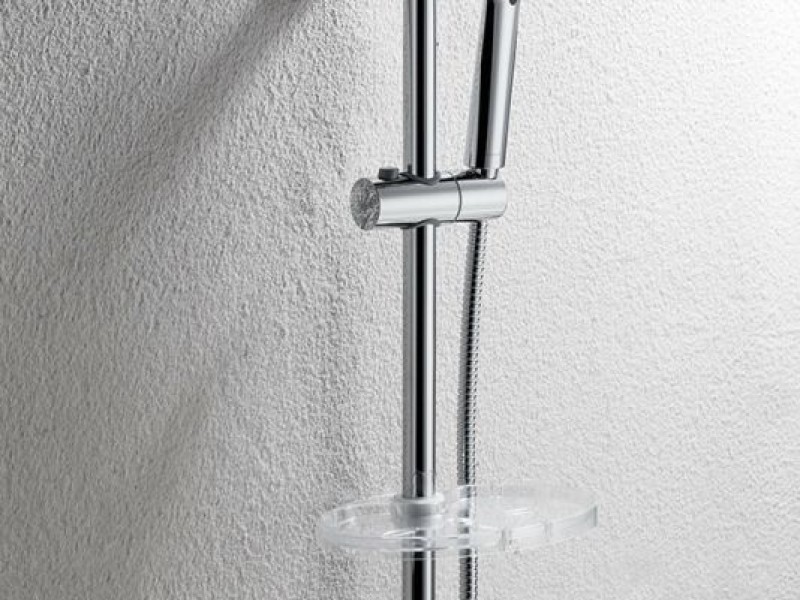 Душевой гарнитур Bravat Waterfall D154CP-2-RUS штанга 75 см, лейка 5 режимов, хром