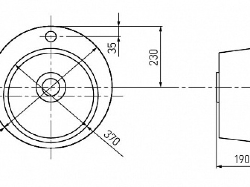 Кухонная мойка Акватон Иверия круглая, графит, 1A711032IV210