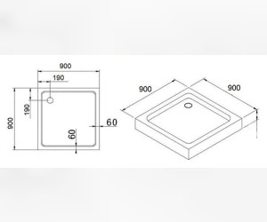 Поддон душевой Cezares-SMC TRAY-M-A-90-35-W, 90*90*h3,5 мм
