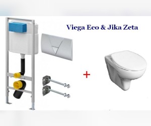 Комплект 3 в 1: Инсталляция Viega 673192 + подвесной унитаз Jika Zeta 2039.6.000.000.1 + сиденье 9327.2.000.063.1, метал. крепл. Комплект 3 в 1: Инсталляция Viega 673192 + подвесной унитаз Jika Zeta 2039.6.000.000.1 + сиденье 9327.2.000.063.1, метал. крепл.