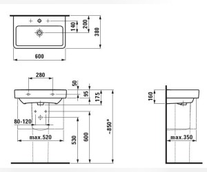 Раковина Laufen Pro A 8.1895.9.000.104.1 60*38 см