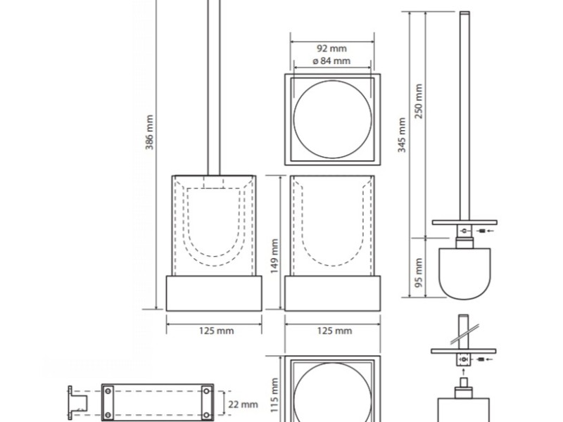 GAMMA: Ёршик подвесной, черный Bemeta