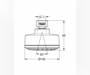Верхний душ Grohe New Tempesta Cosmopolitan 100 I 26051001 (26051000), 100х100 мм, 1 режим струи, без держателя