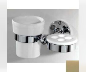 Стакан с держателем для щеток Devon&Devon CAVENDISH WM06, светлое золото