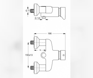 Смеситель Ideal Standard Ceraplus настенный для душа, хром, B8297AA