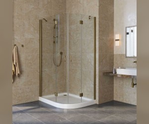 Душевой уголок Vegas Glass AFS-F Lux, 120 x 80 x 189.5 см, профиль бронза, стекло прозрачное