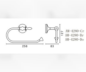 Полотенцедержатель Art&Max Bohemia AM-E-4280-Do, 25.6 см, золото
