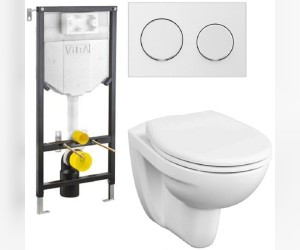 Инсталляция Vitra с унитазом Vitra SpinFlush 9842B003-7200, сиденье микролифт, клавиша хром, комплект Инсталляция Vitra с унитазом Vitra SpinFlush 9842B003-7200, сиденье микролифт, клавиша хром, комплект