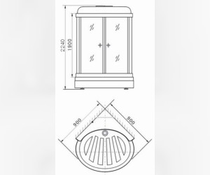 Душевая кабина Appollo TS-0841W 90 x 90 см гидросауна