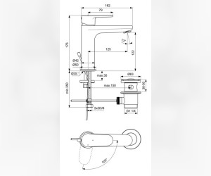 Смеситель Ideal Standard Cerafine Model O для раковины, хром, BC702AA