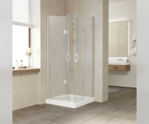 Душевой уголок Vegas Glass 2GPS Lux, 90 x 90 x 199.5 см, профиль матовый хром, стекло ретро