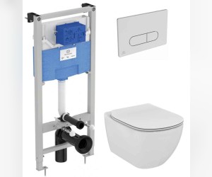 Инсталляция Ideal Standard Prosys с унитазом Tesi AquaBlade, P386801, сиденье микролифт, комплект