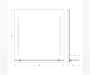 Зеркало с полочкой и LED-светильниками Evoform Ledline-S BY 2163 70х75 см