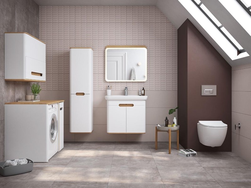 Пенал Vitra Sento 40 см напольный, правосторонний, с корзиной для белья, 60842