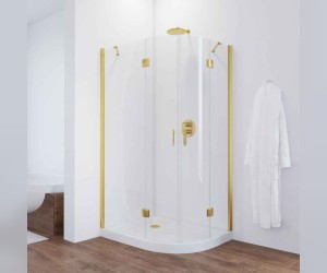Душевой уголок Vegas Glass AFS-F, 110 x 100 x 190 см, профиль золото, стекло прозрачное
