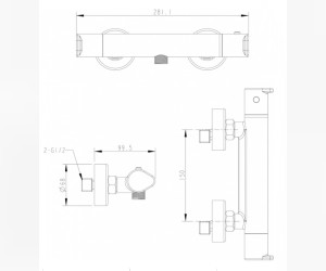 Смеситель Bravat Waterfall F939114C-01A-RUS термостатический для душа, хром
