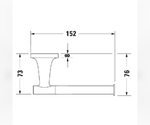 Бумагодержатель Duravit Starck T 0099374600 15.2 x 7.6 см, черный матовый