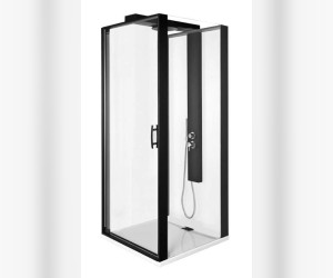 Душевая кабина Vitra Zest, 90 х 90 см, профиль черный матовый, стекло прозрачное, левая/правая