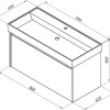 Тумба под раковину Aquanet Nova Lite 100, 1 + 1 ящик в ящике, дуб рошелье (242579)