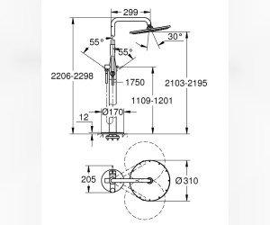 Душевая система Grohe Essence 23741DC1, суперсталь