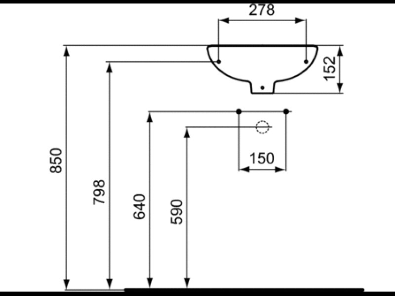 Рукомойник Ideal Standard Ecco W407901 R 35 см