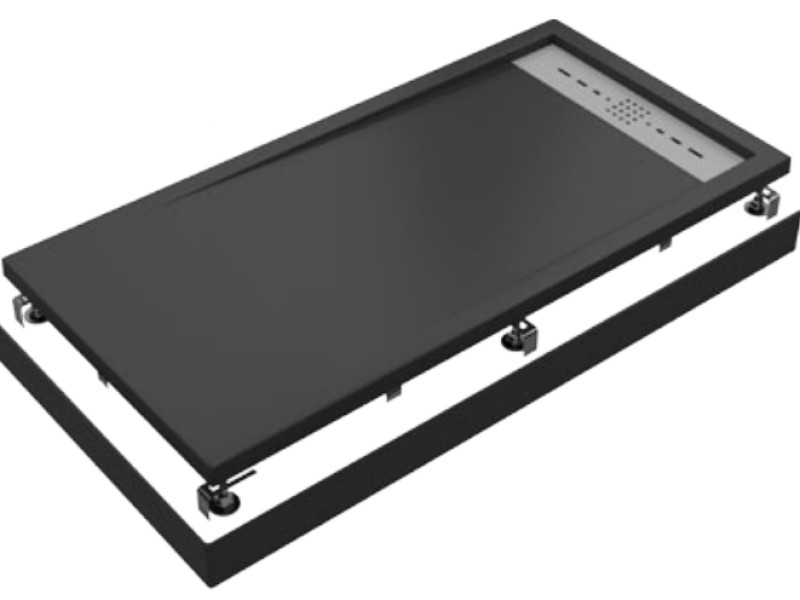 Поддон литьевой Bas Stella 100 x 90 см, ЛП00157, черный (pure black)