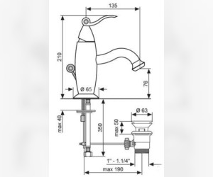 Смеситель для раковины Emmevi Abel 39003OR, золото