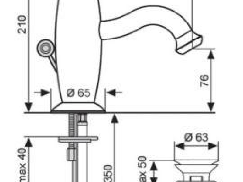 Смеситель для раковины Emmevi Abel 39003OR, золото