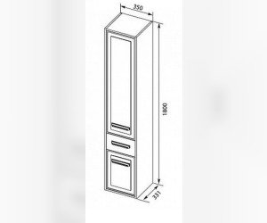 Пенал Aquanet Остин 00200920 35 см напольный/подвесной, цвет дуб кантербери/белый