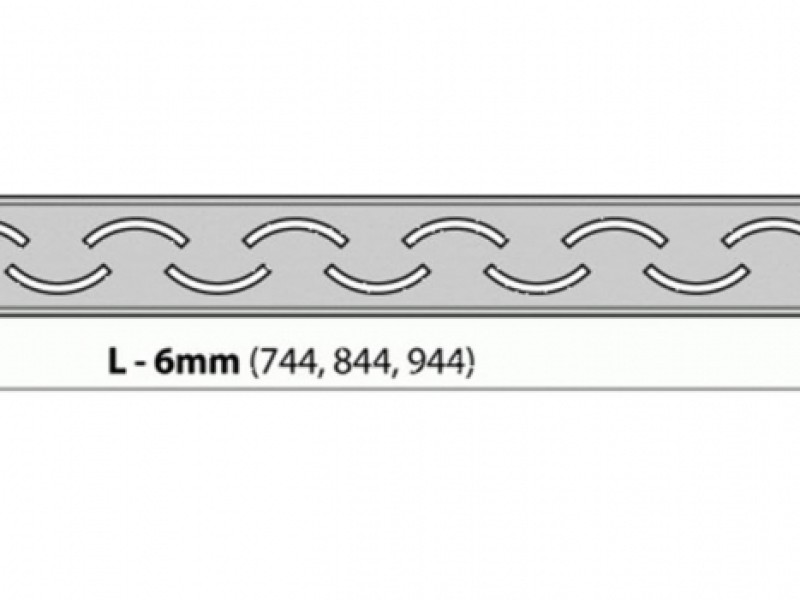 Решетка водосточная AlcaPlast Smile-850L, нержавеющая сталь глянцевая