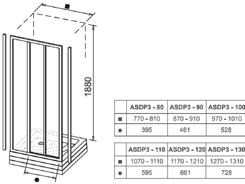 Душевая дверь в нишу Ravak Supernova ASDP3-80, профиль сатин, витраж грейп, 00V40U02ZG