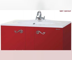 Тумба под раковину Bellezza Эстель 100, напольная, цвет красный