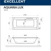Ванна гидромассажная Excellent Aquaria Lux 180 x 80 см, SMART, хром, каркас в подарок